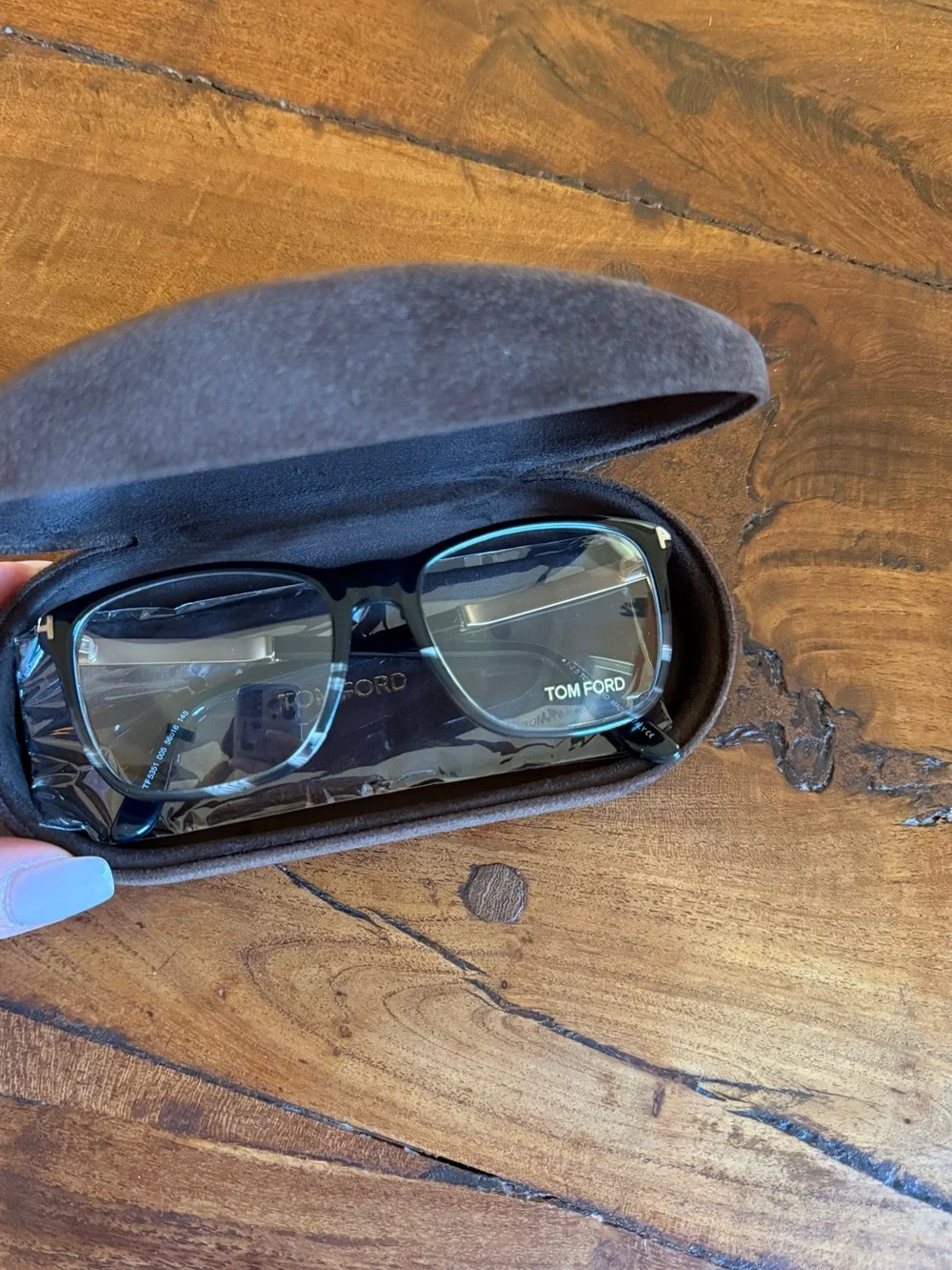 Tom Ford Black and Tortoise Rimmed Rectangular Glasses
